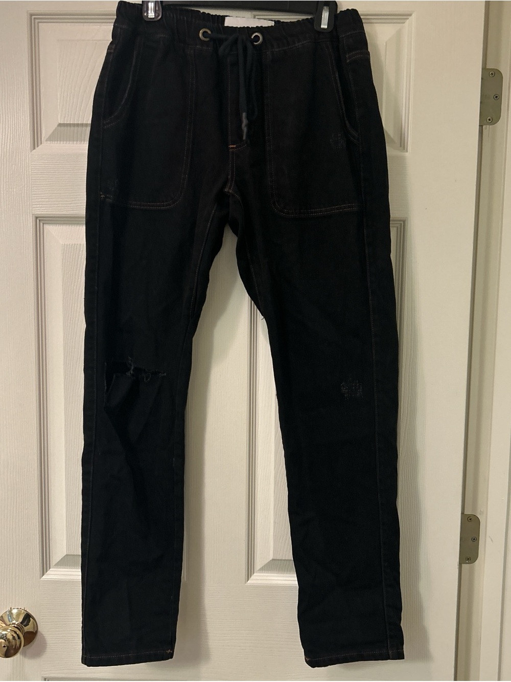 One Teaspoon Black Jogger with Copper Stitching
